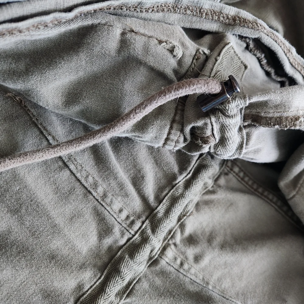 Free People Not Your Brothers Surplus Jacket Pockets Drawstring Waist Olive Sz M - Picture 8 of 12